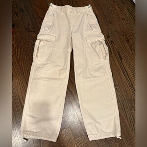 Aritzia TNA Cream Cargo Pants